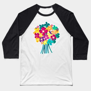 Vivid Folk art flowers bouquet Baseball T-Shirt